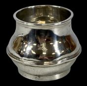 GEORGE V SILVER BOWL of circular waisted form, engraved with crest, Birmingham 1912, 6.5cms (h), 2.
