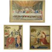 19TH CENTURY BERLIN-WORK PICTURES, including large example depicting the Last Supper after Da Vinci,