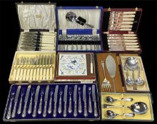 BOXED CUTLERY, including dessert knives and forks Provenance: private collection Denbighshire