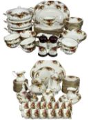ROYAL ALBERT OLD COUNTRY ROSES comprehensive dinner and teaware, including three lidded tureens, two