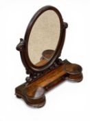 VICTORIAN FLAME MAHOGANY TOILET MIRROR, 83 (h) x 73 (w) x 30cms (d) Provenance: private collection