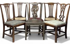 ASSORTED FARMHOUSE CHAIRS (6) with splat backs Provenance: private collection Denbighshire