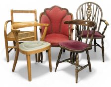 CHAIR ASSORTMENT, various styles and eras (5) Provenance: private collection Denbighshire