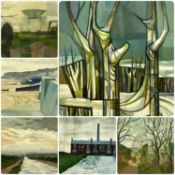 ‡ KENNETH HAROLD GRESTY (British, 1928-2002) six works, five on board, one on canvas, including