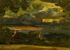 ‡ DAVID LLOYD GRIFFITH (b. 1956) oil on card - 'Sunset Study from Betws-y-Coed', 11 x 15cms