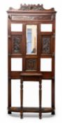 EDWARDIAN HALL STAND having carved and mirror back, 212 (h) x 92 (w) x 33cms (d) Provenance: private