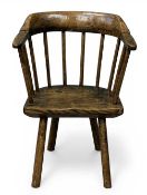 VINTAGE WELSH ELM CHILD'S STICK-BACK CHAIR, 53 (h) x 37 (w) x 25cms (d) Provenance: private