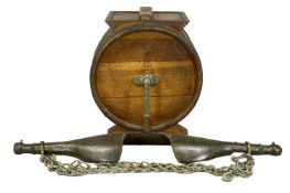 VINTAGE LISTER TABLETOP BUTTER MAKER, with crank handle, 44cms (h); and a vintage elm milk maid's