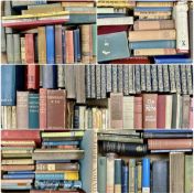 ASSORTMENT OF VINTAGE BOOKS, including literary, history, poetry, and ecclesiastical, contained