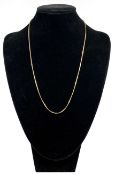 9CT GOLD FINE BOX-LINK NECKLACE, 44cms (l), 2.3g Provenance: private collection Conwy
