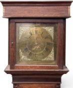 J. HALEY, WREXHAM LONGCASE CLOCK, George III oak and mahogany with brass dial, twin weights, and
