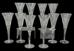 FIVE PAIRS OF WATERFORD CRYSTAL WEDDING TOASTING FLUTES, boxed Provenance: private collection Conwy