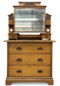 SATINWOOD ARTS & CRAFTS DRESSING TABLE, 169 (h) x 100 (w) x 55cms (d) Provenance: private collection