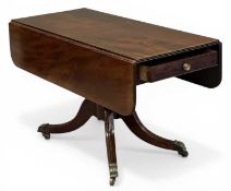 REGENCY-STYLE ANTIQUE MAHOGANY PEMBROKE TABLE, 72 (h) x 60/110 (w) x 122cms (d) Provenance: