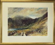 ‡ WILLIAM SELWYN (Welsh, b. 1933) limited edition (40/500) colour print - mountainous lake, signed