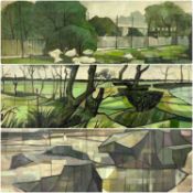 ‡ KENNETH HAROLD GRESTY (British, 1928-2002) three works - oil on board, entitled verso 'Cheshire