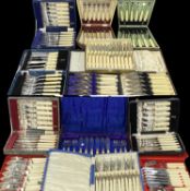 THIRTEEN BOXED SETS OF FISH KNIVES & FORKS Provenance: private collection Denbighshire