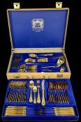 GERMAN CANTEEN OF GOLD-PLATED CUTLERY, The Royal Collection Solingen, 68 pieces, contained in