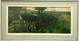 ‡ KENNETH HAROLD GRESTY (British, 1928-2002) oil on board - entitled verso 'Hedgerows, Whitley Bay',