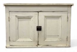 VINTAGE PINE PAINTED TWO-DOOR CUPBOARD, 54 (h) x 82 (w) x 29cms (d) Provenance: private collection