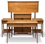 HEALS MID-CENTURY LIGHT WOOD BEDROOM FURNITURE, to include rail-back valet cupboard with single