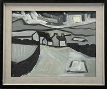 ‡ KARL DAVIES (Welsh b. 1971) oil on board - farmhouse and fields, signed and dated 2008 verso, 27 x