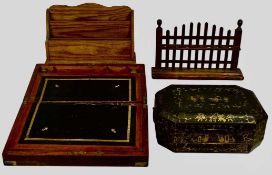 CHINESE OCTAGONAL BLACK LACQUERED TRINKET BOX, gilded chinoiserie decoration, 32