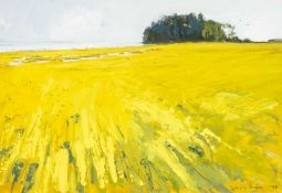 ‡ CHRIS RIGBY (British, born 1967) acrylic on board - Holme Island IV, Grange over Sands, signed and