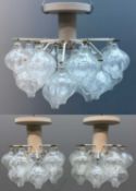 MCM J. T. KALMAR FOR FRANKEN 'TULIPAN' GLOBE CHANDELIERS, produced in collaboration with Murano