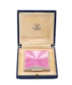 FINE SILVER GUILLOCHÉ ENAMEL & MARCASITE POWDER COMPACT, H.C. Freeman Ltd., London import marks