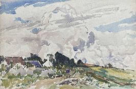 ‡ WILL EVANS (Welsh 1887-1957) watercolour - unfinished landscape painting, 39 x 57cms Provenance: