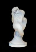 SIRÈNE: A RENÉ LALIQUE OPALESCENT GLASS MASCOT, modelled as a mermaid, moulded 'R.Lalique' mark,