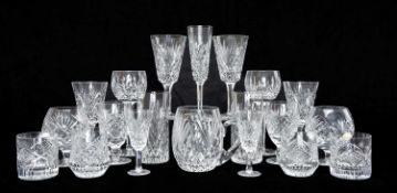 LARGE GROUP OF TYRONE CRYSTAL STEMWARE, mostly Antrim pattern, comprising wine glasses of various