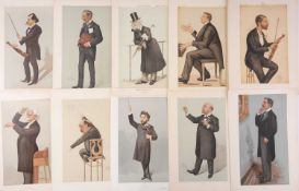 GROUP OF FORTY VANITY FAIR SPY 'MUSIC & LITERARY' CHARACTER PRINTS, including Queen's Hall, Corney