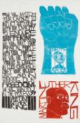 ‡ PAUL PETER PIECH (1920-1996) linocut - Martin Luther King anti-apartheid poster, signed and