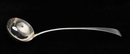 GEORGE III SILVER SOUP LADLE, London 1792, Old English pattern, 35cms, 5ozt Provenance: private