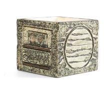 TROIKA POTTERY SMALL CUBE VASE, monogram possibly 'A' (Avril Bennet) to base, 8.5cms (h) Provenance: