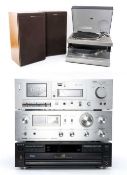 GROUP OF 'RETRO' HI-FI SEPARATES including, MK1 Technics SL-120 direct drive turntable with