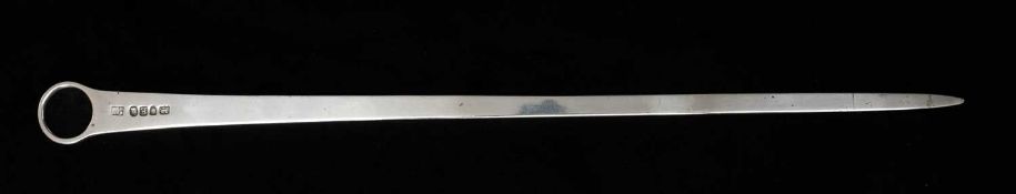 GEORGE III SILVER ARMORIAL MEAT SKEWER, Peter, Ann & William Bateman, London 1800, back engraved