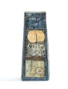 TROIKA POTTERY COFFIN VASE, signed with initials 'AB' (Alison Brigden) to base, 17.5cms (h)