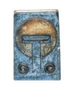 TROIKA POTTERY SLAB VASE, signed with initials 'SK' (Simone Kilburn) to base, 17.5cms (h)