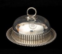 VICTORIAN SILVER ARMORIAL MUFFIN DISH & COVER, Maxfield & Sons, Sheffield 1900, en suite to the