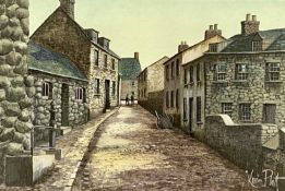 ‡ KEVIN PLATT (British, b. 1945) oil on canvas - entitled verso 'Sarchett Lane, Alderney', signed