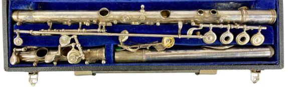 L.L. LEBRET, PARIS SILVER-PLATED FLUTE, in hard case Provenance: private collection Denbighshire