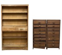 MID-CENTURY TYPE FURNITURE, comprising Brynmawr style oak bookcase, 154 (h) x 92 (w) x 22cms; and