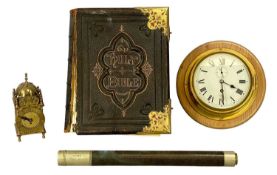 COLLECTABLES including Sestrel brass-cased ship's bulkhead clock, mounted on circular wooden