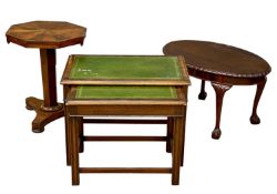 OCCASIONAL TABLE ASSORTMENT, to include an octagonal-top single pedestal table, 57 (h) x 49cms (w)