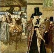 SYDNEY CURNOW VOSPER (1866-1942) two colour prints - 'Salem', 20 x 20cms, and 'Market Day in Wales',