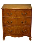SERPENTINE-FRONTED WALNUT CHEST OF DRAWERS, 72 (h) x 62 (w) x 46cms (d) Provenance: private
