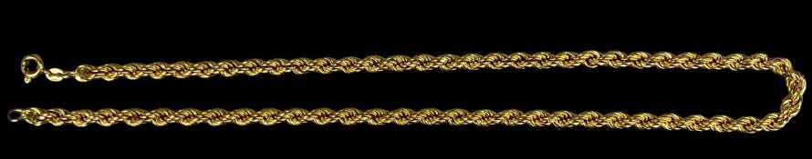 9CT GOLD ROPE-TWIST NECKLACE, 46cms (l), 10.2g Provenance: private collection Gwynedd